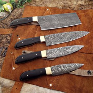Custom Chef Knives set of 4 pcs best for outdoor Bar b q,