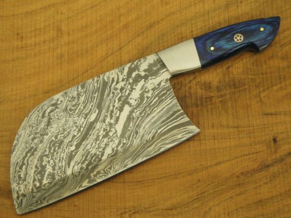 handmade damascus cleaver