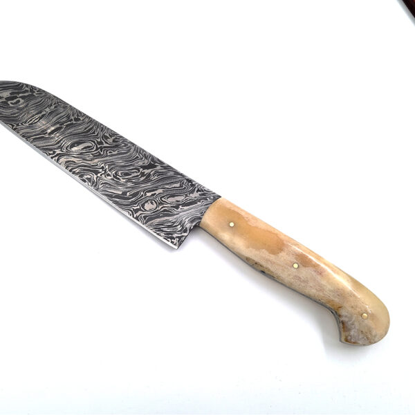 DAMASCUS STEEL KNIFE WITH CAMEL BONE HANDLE